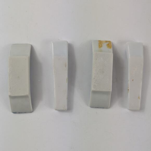 Vintage Porcelain Chopstick Rest Knife Lot 8 Cobalt Blue Floral Chinoiserie Chic - Picture 3 of 5